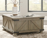 Bay Furniture Gallery - Ashley Furniture - Aldwin Coffee Table With Storage - Cocktail Table with Storage / Gray - T457-20